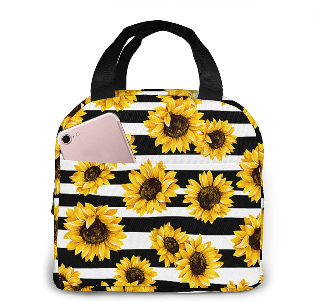 BLUBLU Sunflower Portable Lunch Bag Insulated Cooler Bag for Travel/Picnic/Work/School