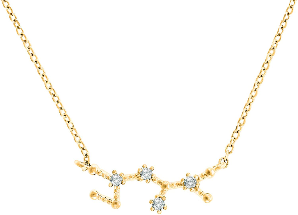PAVOI 14K Gold Plated Astrology Constellation Horoscope Zodiac Necklace 16-18"