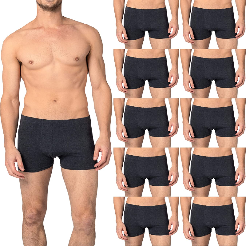 Pack of 10 Men's Cotton Stretch Boxer Brief Underwear