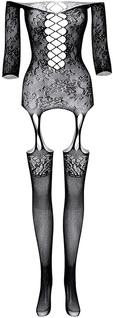 Women's Fishnet Bodystocking - Crotchless Bodysuit Sexy Nightwear Lingerie
