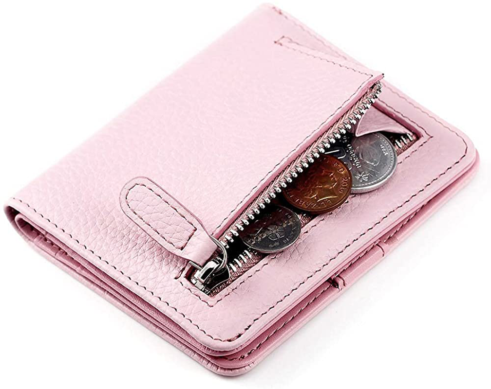 FUNTOR Small Wallets for Women, Ladies Small Compact Bifold Pocket RFID  Blocking Genuine Leather Wallet for Women