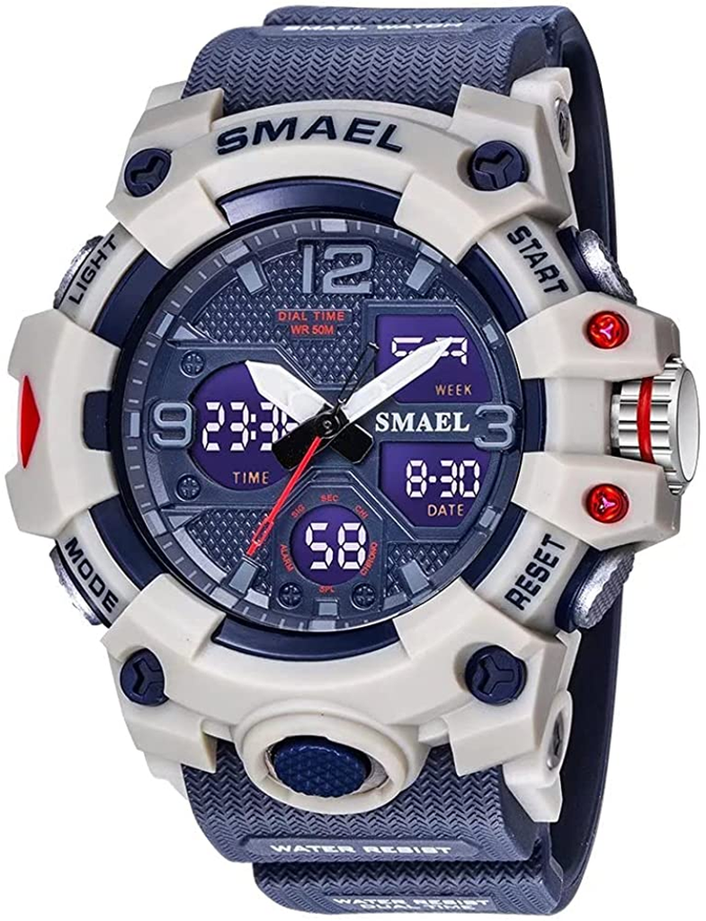 Men's Sports Outdoor Waterproof Wrist Watch with Multi Functions including LED
