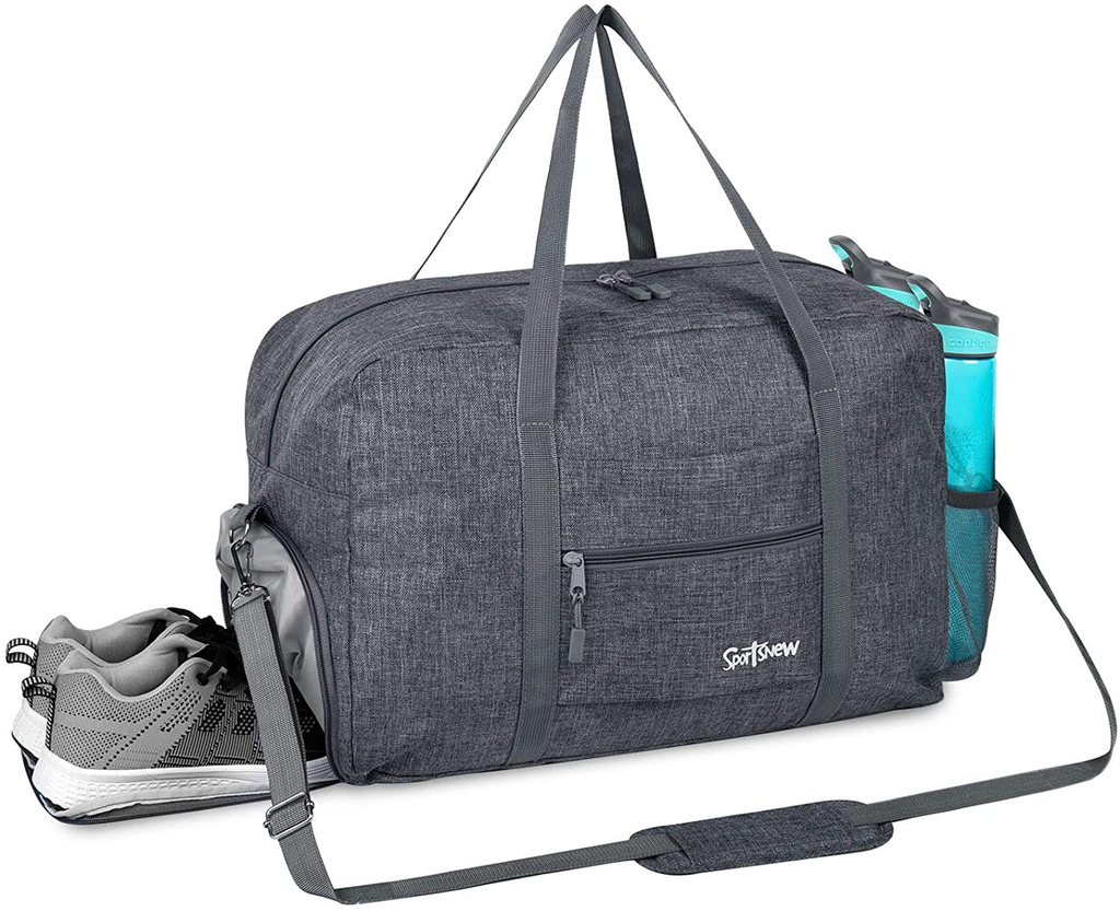 Portable Travel Sports Gym Bag with Wet Pocket & Shoes Compartment