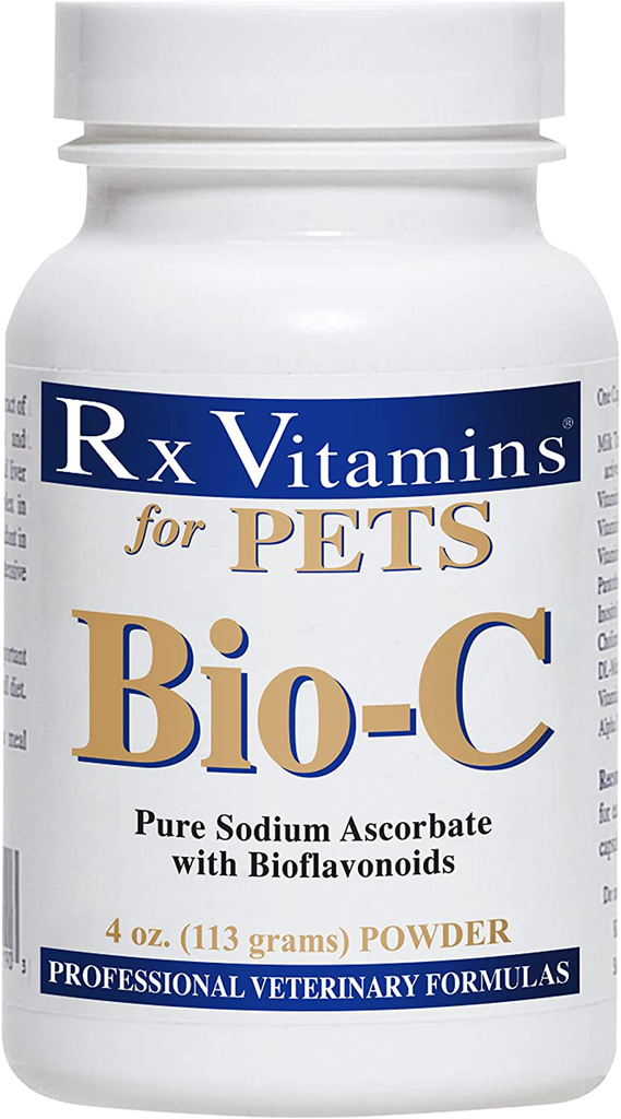 Rx Vitamins for Pets BIO-C for Dogs & Cats - Vitamin C Supplement - Pure Sodium Ascorbate with Bioflavonoids - 113g Powder