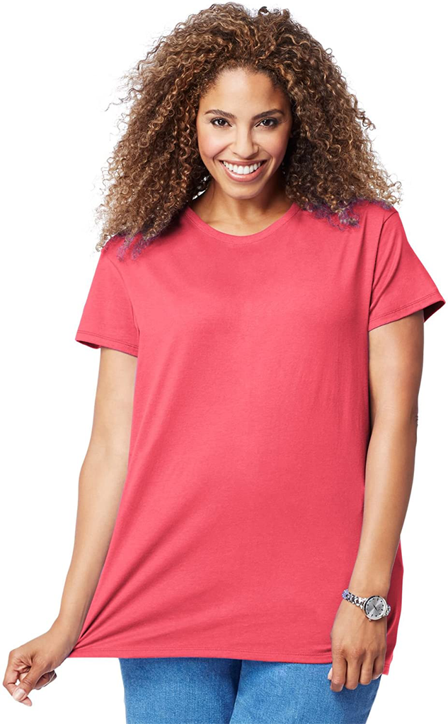 JUST MY SIZE Women's Plus-Size Short Sleeve Crew Neck Tee