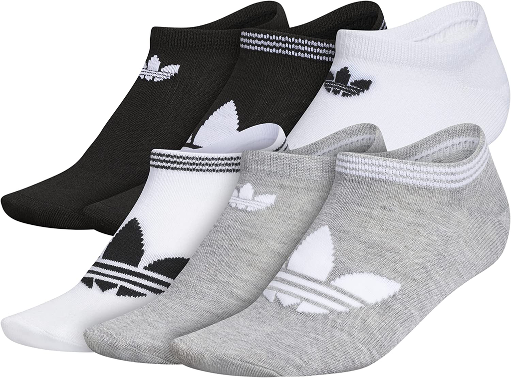 adidas Originals womens Trefoil Superlite No Show Socks (6-pair)