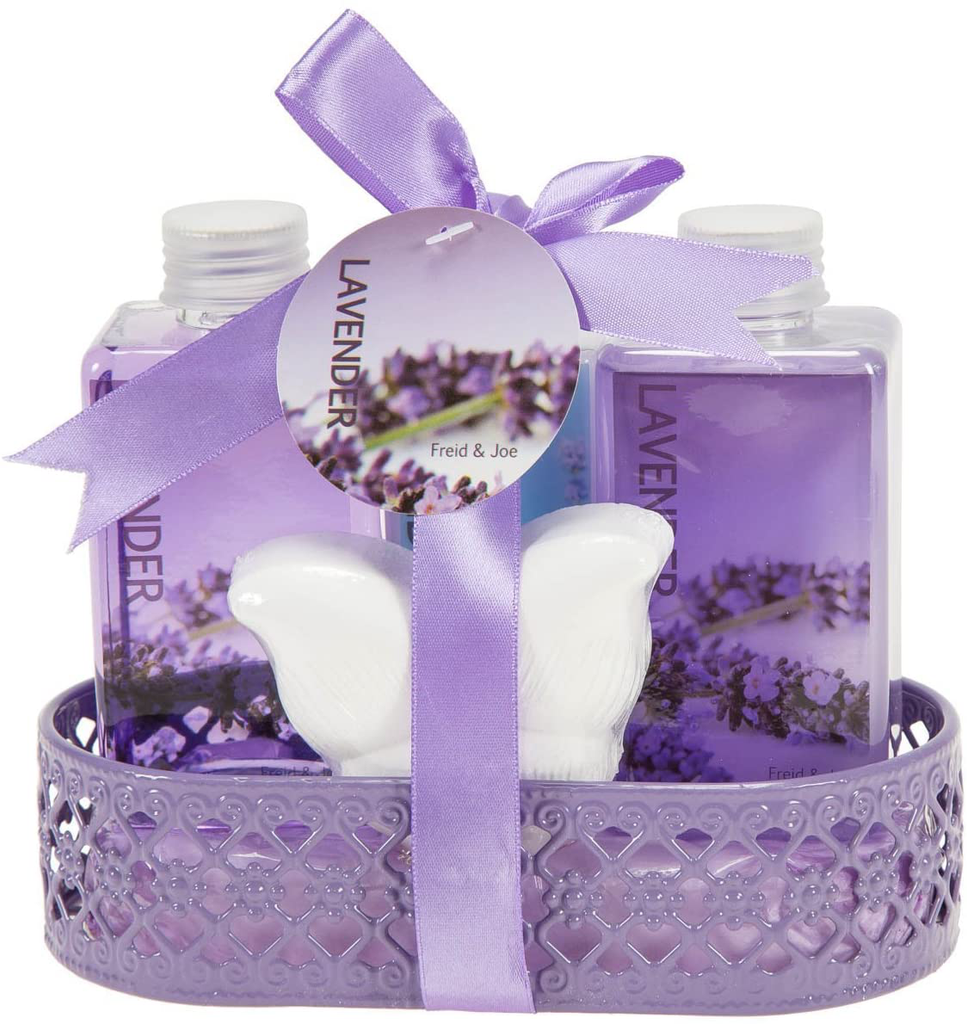 Ultimate Home Spa Gift Basket - Luxury Mediterranean Lavender-Scented Body and Skincare Pack - Luxurious Bath & Body Set for Women - Contains Body Lotion, Bubble Bath, Shower Gel, and Bath Fizzer