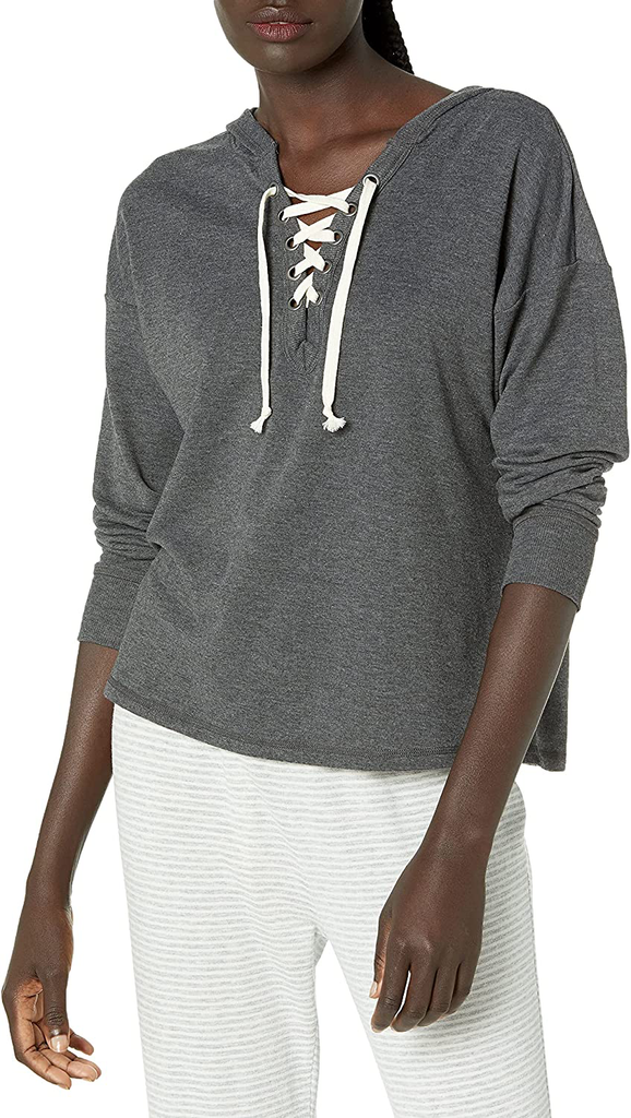 Mae Women's Loungewear Lace Up Sweatshirt with Hood