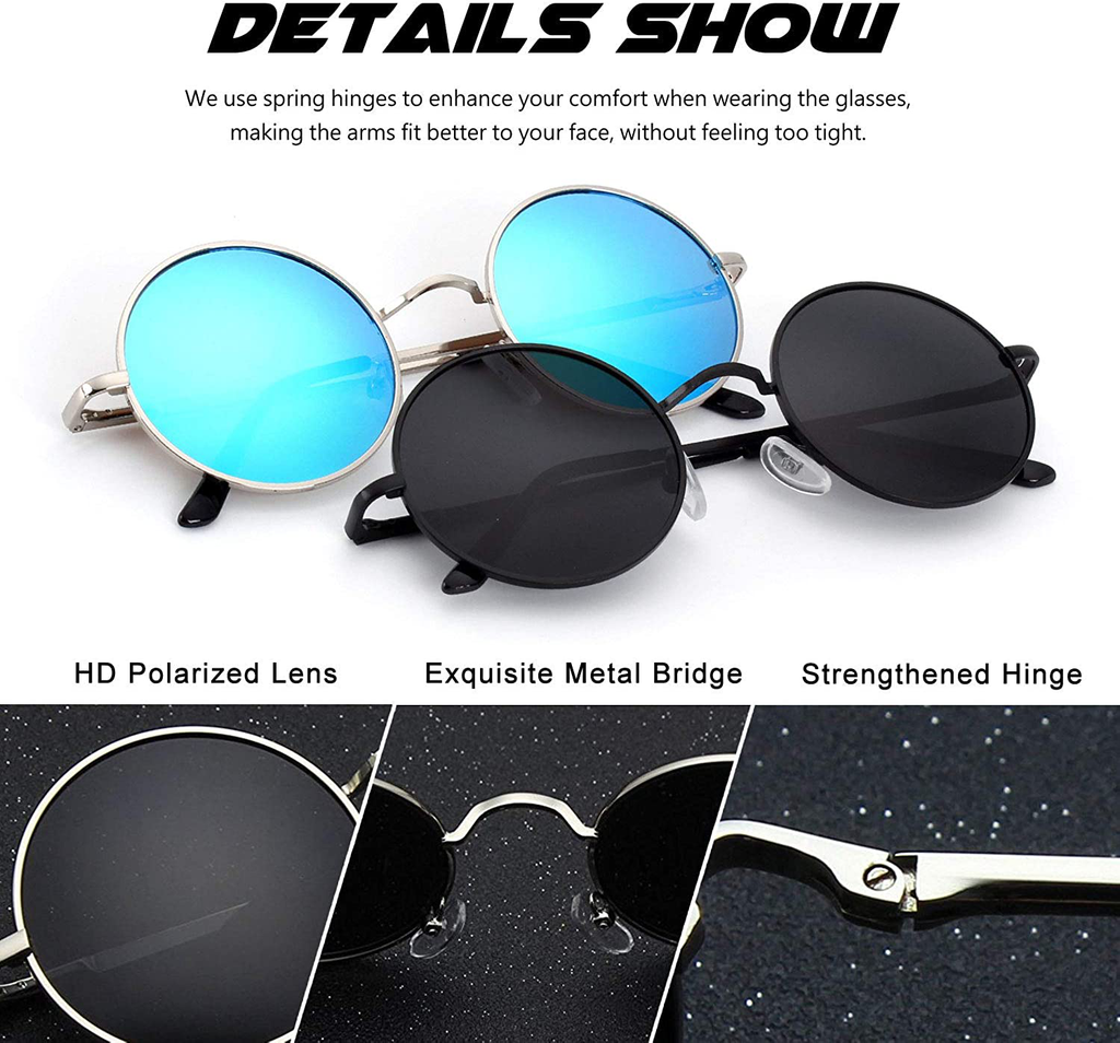 CGID E01 John Lennon Round Polarized Unisex Sunglasses