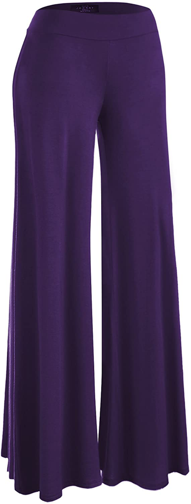 Made By Johnny Women's Casual Comfy Solid Wide Leg Palazzo Lounge Pants