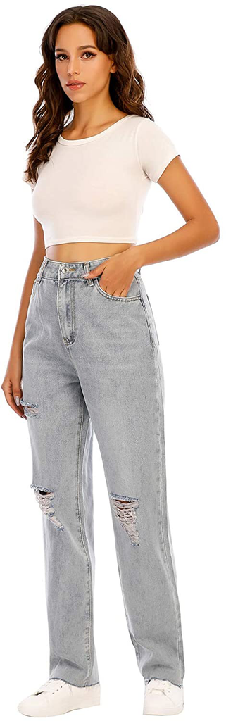 Nother Women's Jeans Straight Leg Ripped Fashion Casual Trousers