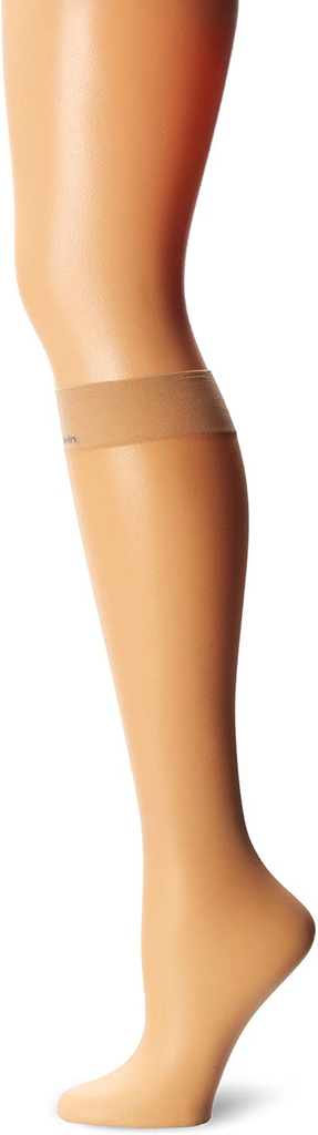 CK Women's Matte Ultra Sheer Knee High Sock with Comfort Top