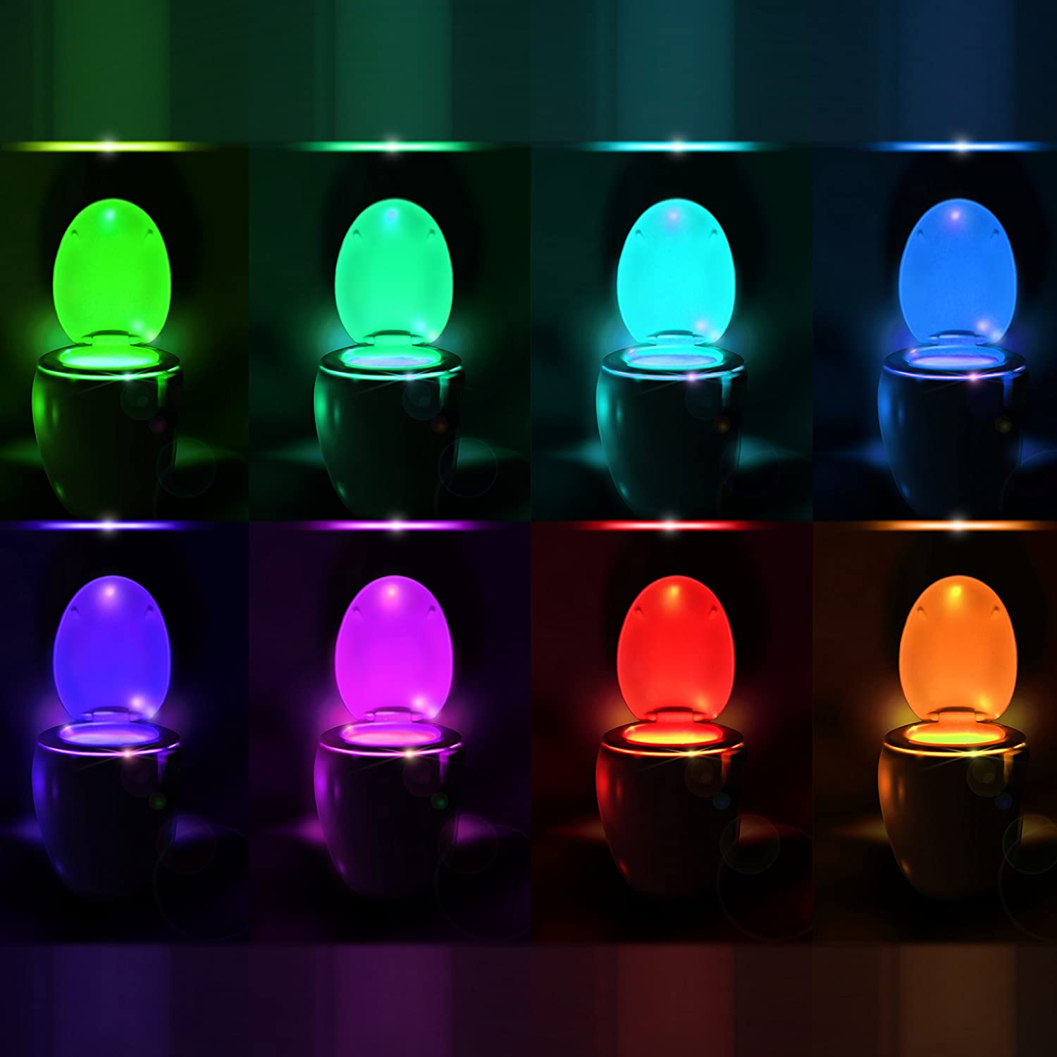 Mind-Glowing 16 Color Motion Sensor Toilet Bowl Night Light - Funny Gag Birthday