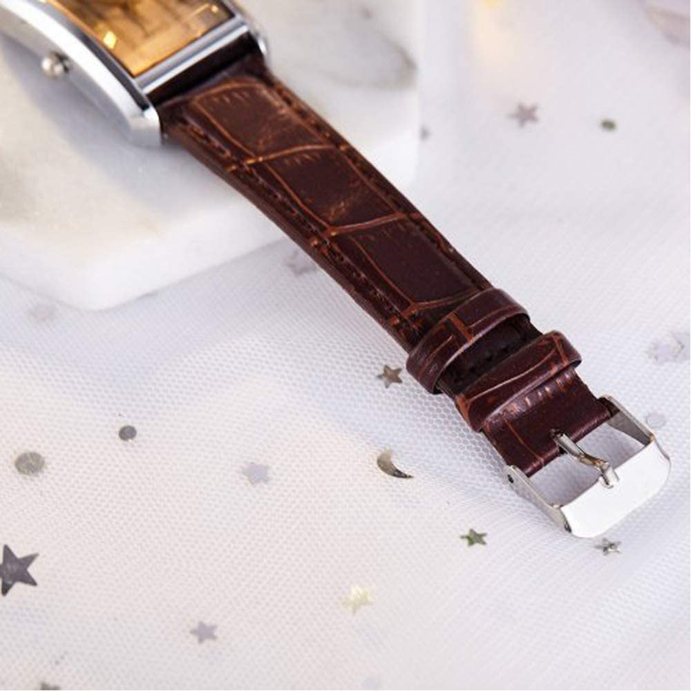 Jewelrywe Men Women Square Wristwatch His and Her Couple Watch Set Leather Band Dress Watch for Men Women, for Valentine’S Day