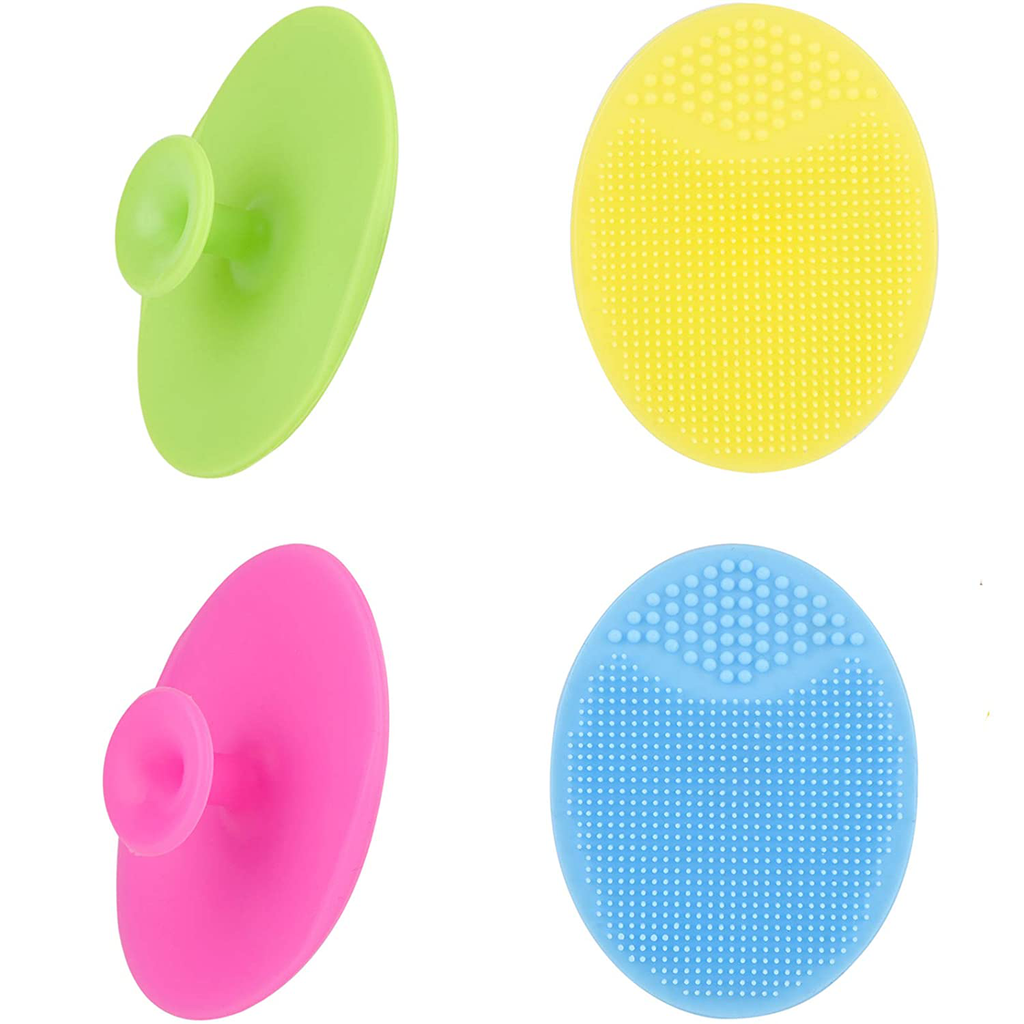 Silicone Face Scrubbers Exfoliator Brush-Facial Cleansing Brush Blackhead Scrubber Exfoliating Brush-Facial Cleansing Pads Precision Pore Cleansing Pad Acne Removing Face Brush-2 Pack, Grey and White
