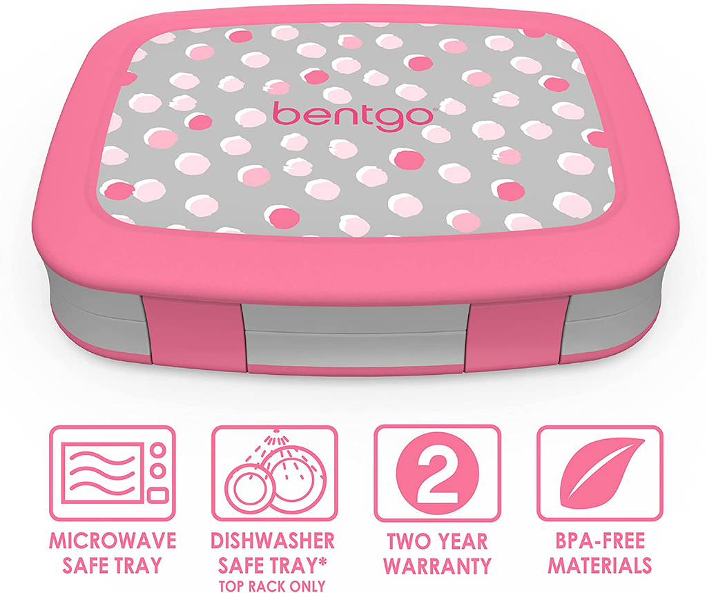 Bentgo Kids Prints Leak-Proof, 5-Compartment Bento-Style Kids Lunch Box - Ideal Portion Sizes for Ages 3 to 7 - BPA-Free, Dishwasher Safe, Food-Safe Materials - 2021 Collection (Puppy Love)