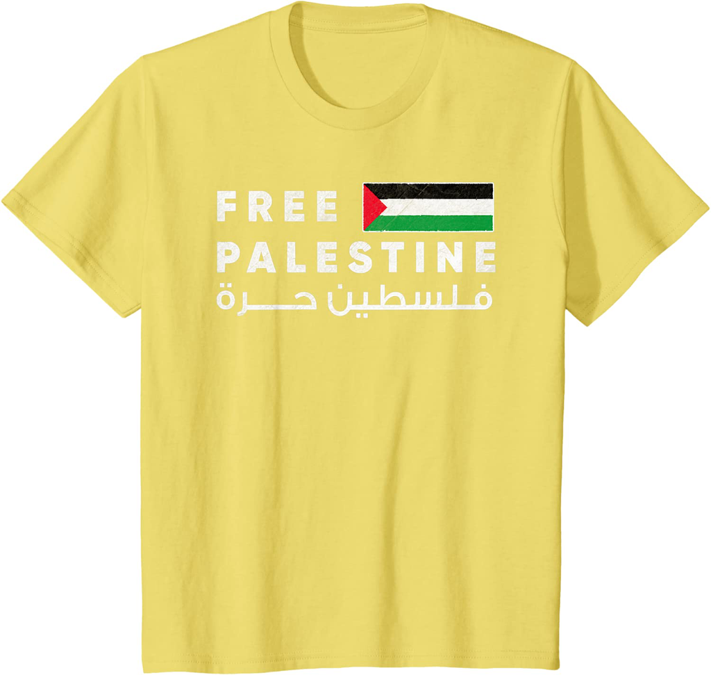 Free Palestine Flag Arabic - Free Gaza T-Shirt