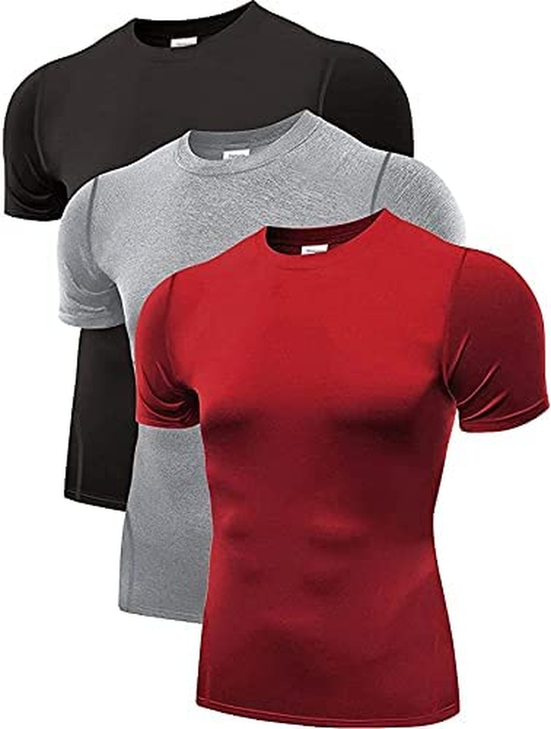 3 Pack Men's Muscle Shirts Dri Fit Gym Workout