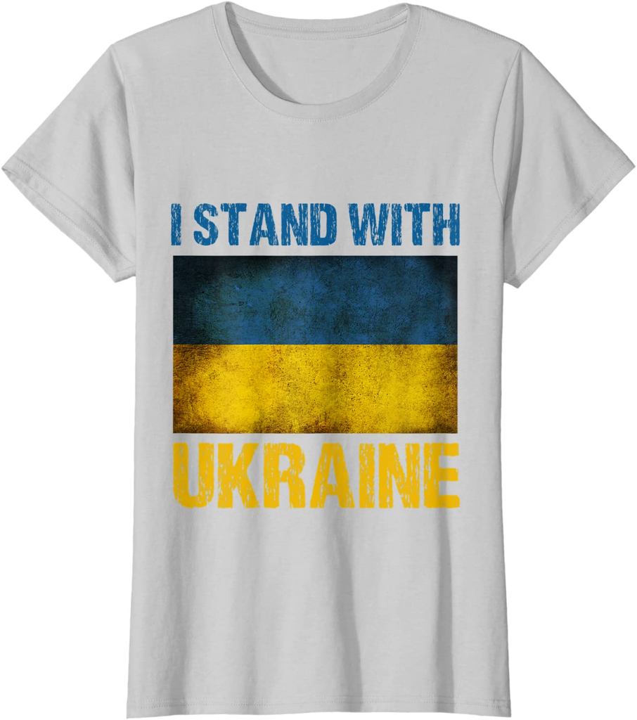 I Stand with Ukraine Ukrainian Flag T-Shirt