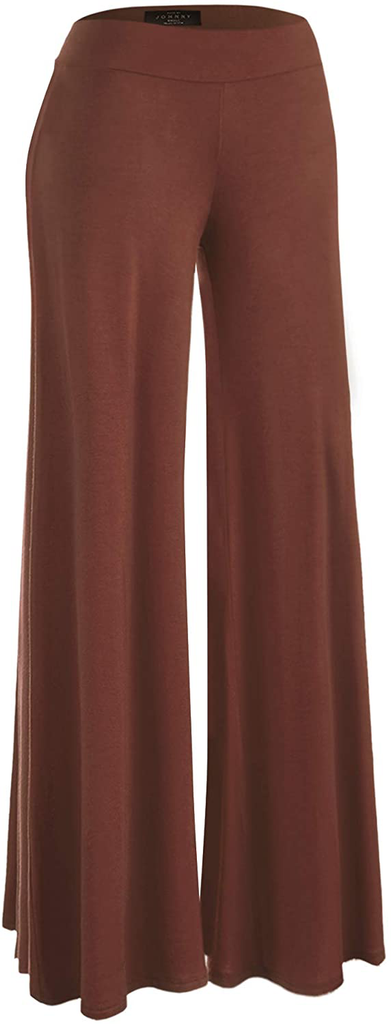 Made By Johnny Women's Casual Comfy Solid Wide Leg Palazzo Lounge Pants