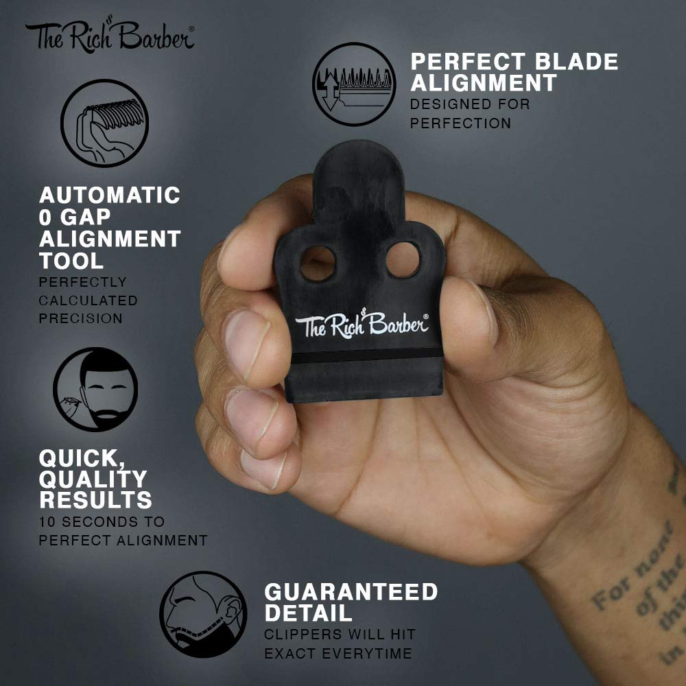 The Rich Barber On The Money 10 Second Blade Setter | Zero Gap Tool for Sharper Lines, Cleaner Fades & Precision Detail | Full Precision Shave in Seconds (Compatible with GTX Deeptooth