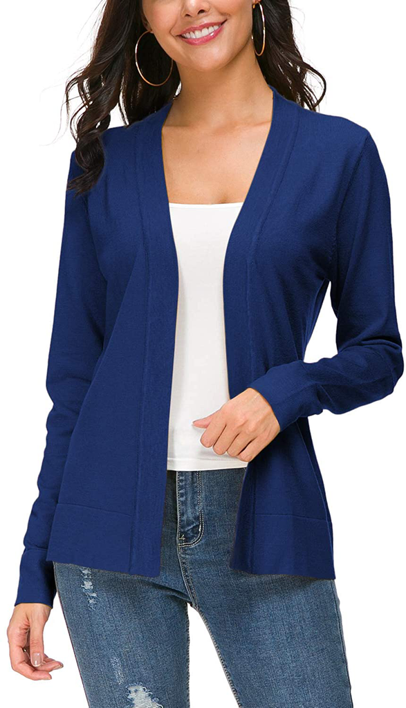 Women's Knit Cardigan Open Front Sweater Coat Long Sleeve