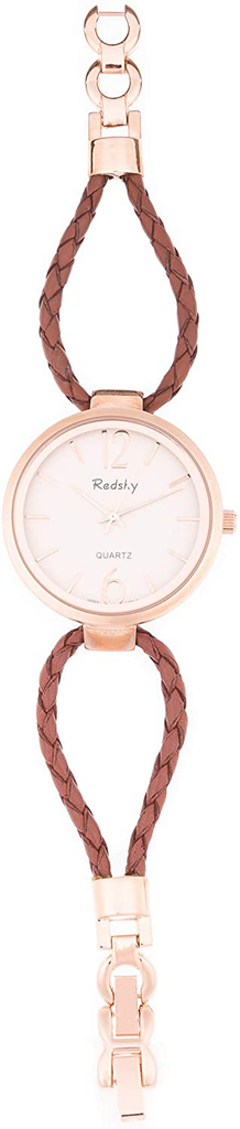 Watch for Women Minimalist Design with Metal Case and Solid Colir Floral Straps