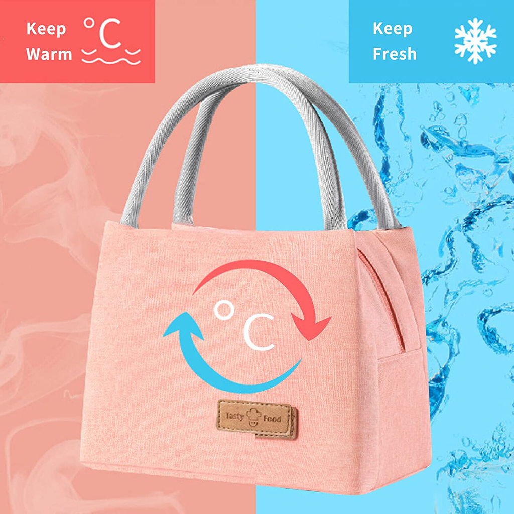 XIUKIBU Reusable Insulated Lunch Bag for Women & Men Large Lunch Box Tote Bag Beach Travel Cooler Bag