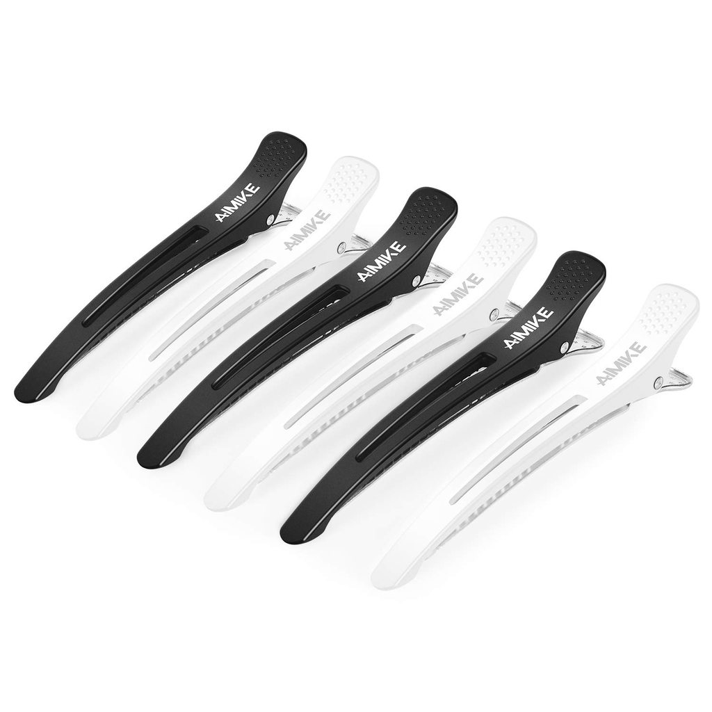 Hair Clips, AIMIKE 12 Pack Hair Clips for Styling and Sectioning, Non Slip Hair Clips with Silicone Band, No -Trace Hair Clips for Thick and Thin Hair - Professional Salon Hair Clips