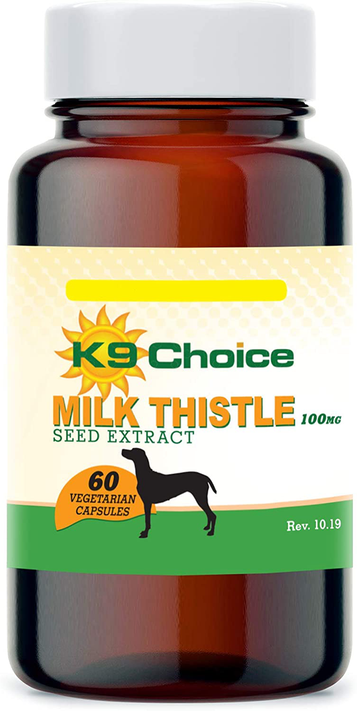 K9 Choice Milk Thistle for Dogs 100 mg - Dog Liver Supplement - 60 Capsules
