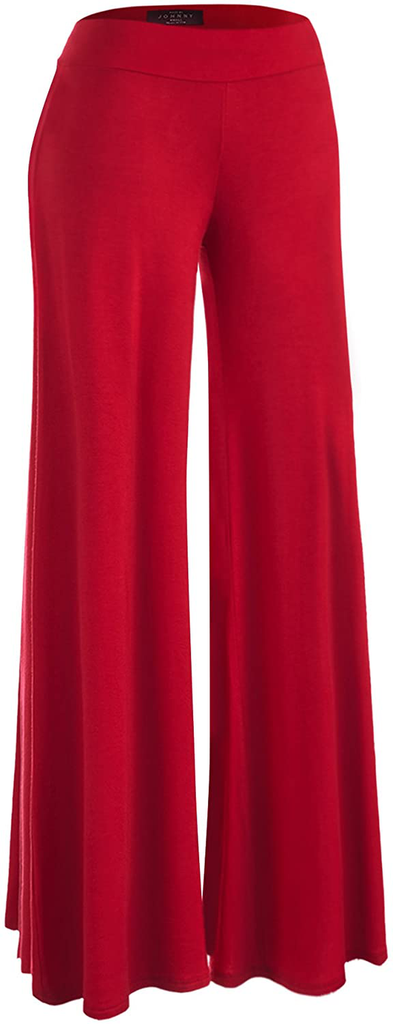 Made By Johnny Women's Casual Comfy Solid Wide Leg Palazzo Lounge Pants