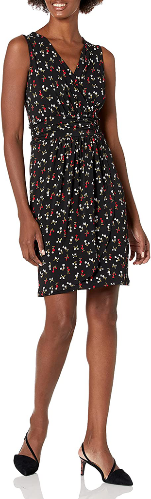 Lark & Ro Women's Standard Sleeveless Fix Wrap Gathered Skirt Dress