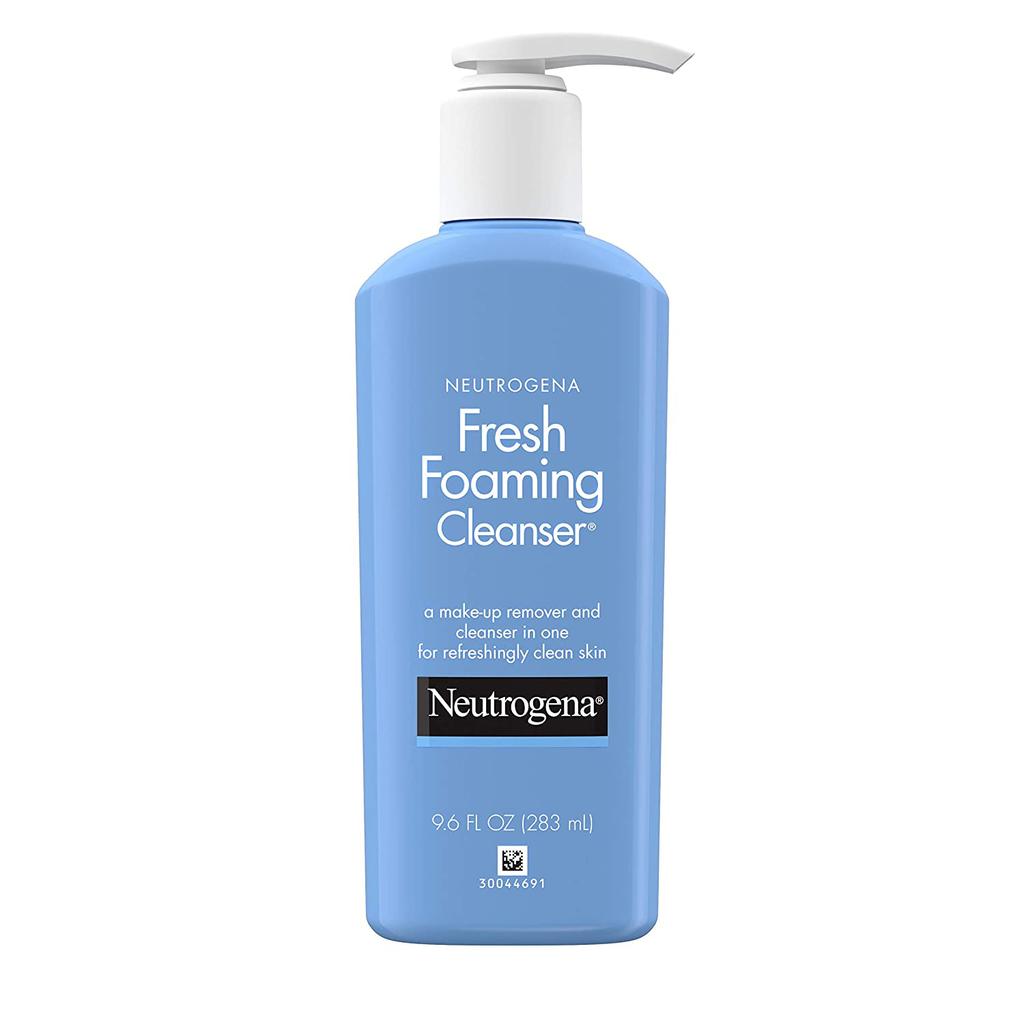 Neutrogena Foaming Facial Cleanser Makeup Remover with Glycerin Oil Soap AlcoholFree Daily Face Wash Removes Dirt Oil Waterproof, NonComedogenic, n.a, fresh, 9.6 Fl O