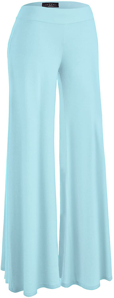 Made By Johnny Women's Casual Comfy Solid Wide Leg Palazzo Lounge Pants