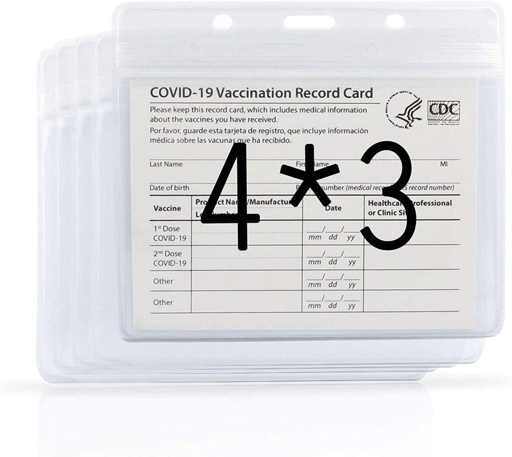 Multipack Waterproof 4 X 3 inch Immunization Record Vaccine Card Holder