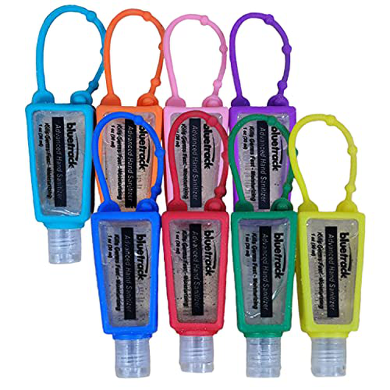 Travel Sized Hand Sanitizers - TSA Compliant - Great for Travel, Work, Backpacks, Keychains - Moisturizing Aloe (Assorted Color - 8 Pack)