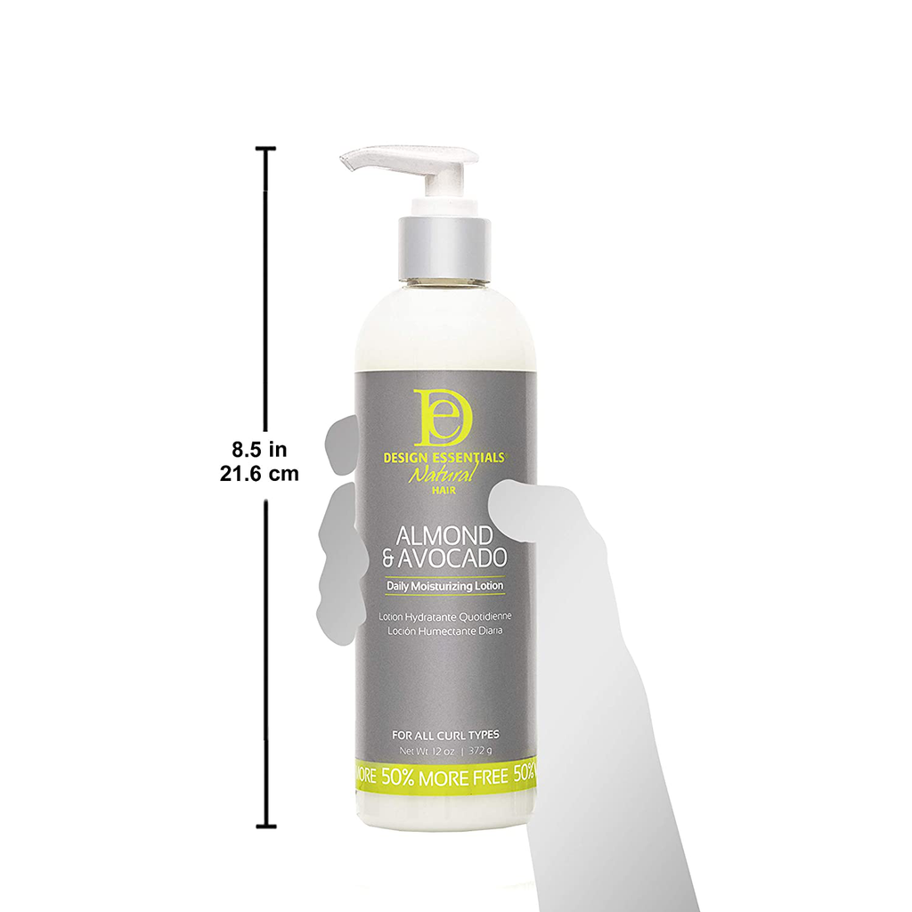 Design Essentials Almond and Avocado Daily Hair Moisturizing Lotion with Jojoba and Olive Oils, 12 Ounces