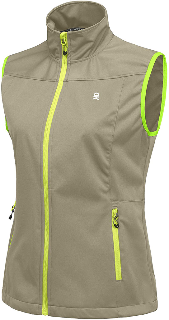 Little Donkey Andy Women's Lightweight Softshell Vest, Windproof Sleeveless Jacket for Running Hiking Travel