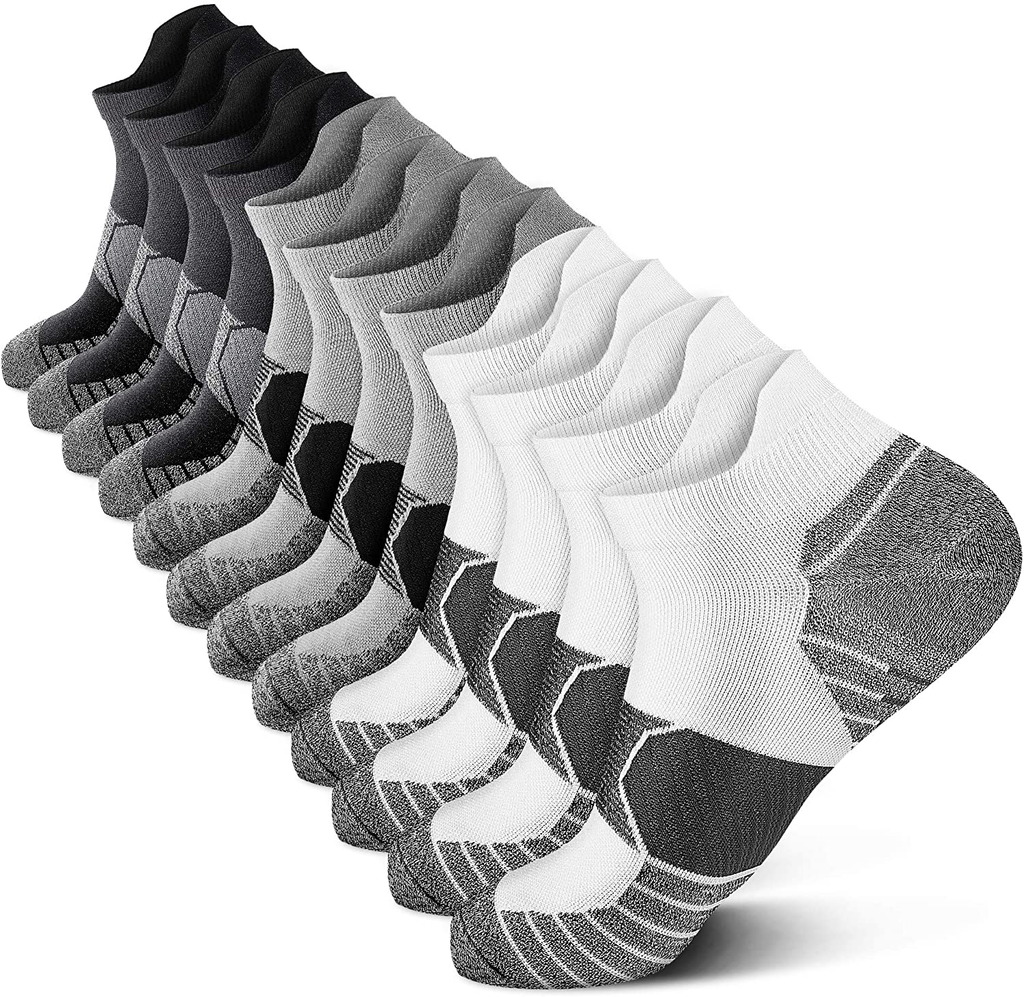 PAPLUS Compression Running Socks Women (6 Pairs), Ankle Athletic Socks Low Cut with Arch Support