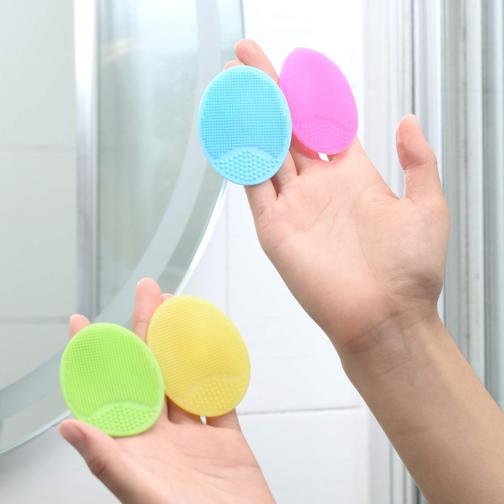 Silicone Face Scrubbers Exfoliator Brush-Facial Cleansing Brush Blackhead Scrubber Exfoliating Brush-Facial Cleansing Pads Precision Pore Cleansing Pad Acne Blackheads Removing Face Brush-2 Pack