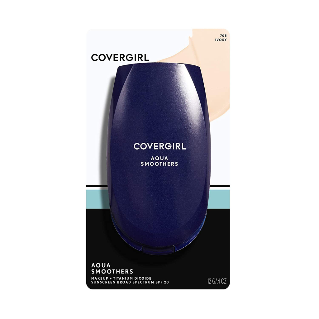 COVERGIRL Smoothers Aqua smooth Makeup Foundation with SPF, 0.4 Fl Oz, Foundation with SPF 20, Liquid Foundation, Moisturizing Foundation, Lightweight Foundation