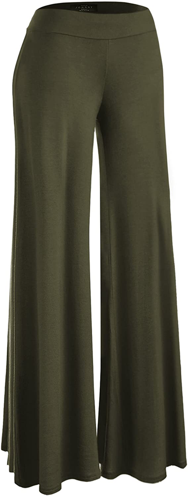 Made By Johnny Women's Casual Comfy Solid Wide Leg Palazzo Lounge Pants