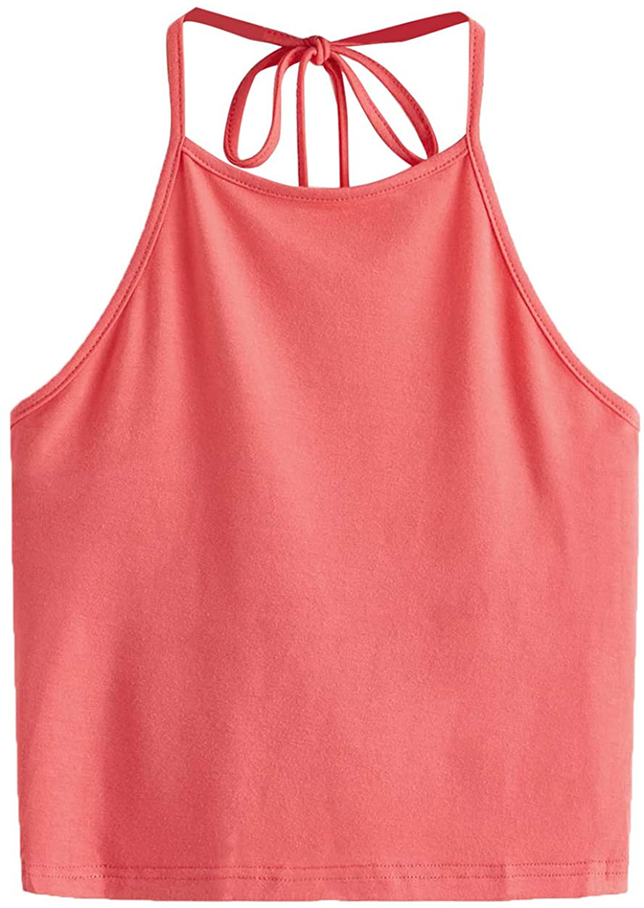 Romwe Women's Casual Camisole Sleeveless Vest Halter Cami Tank Top