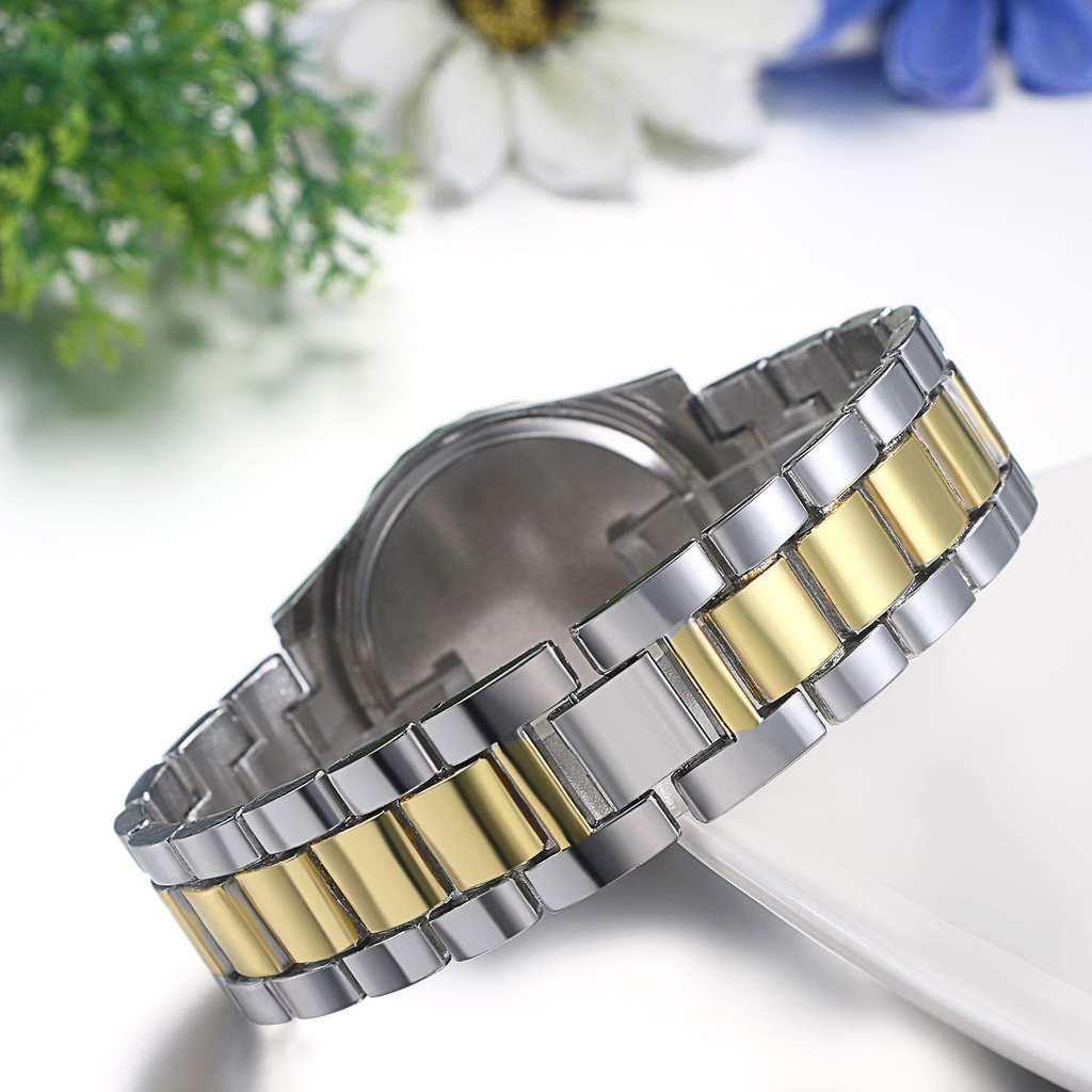 Stylish Rhinestone Round Quartz Watch Silver
