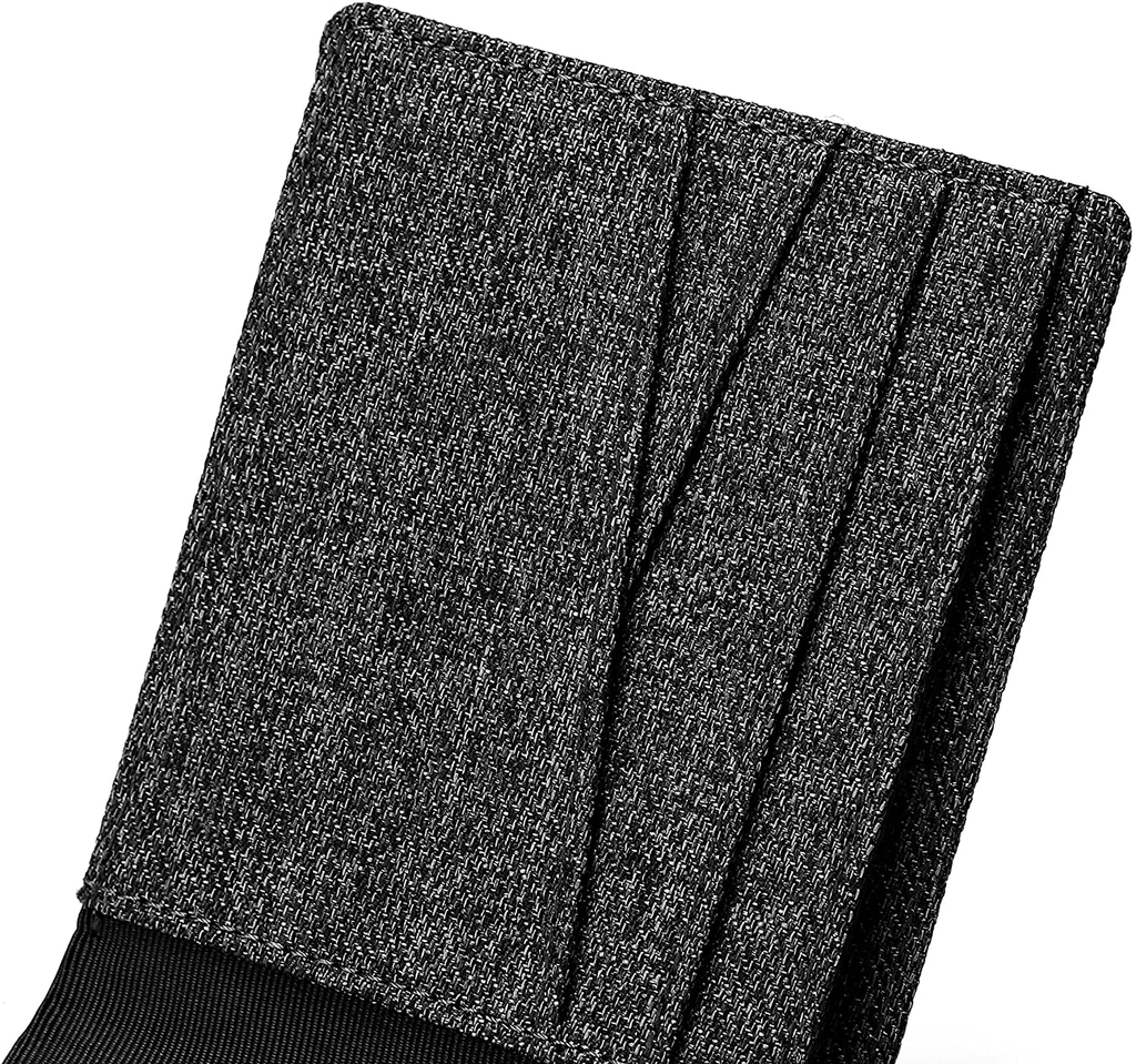 Wallets For Boys Men Kids Teens Teenager Fabric RFID Blocking Bifold Wallet Small Thin (Crosshatch Black)