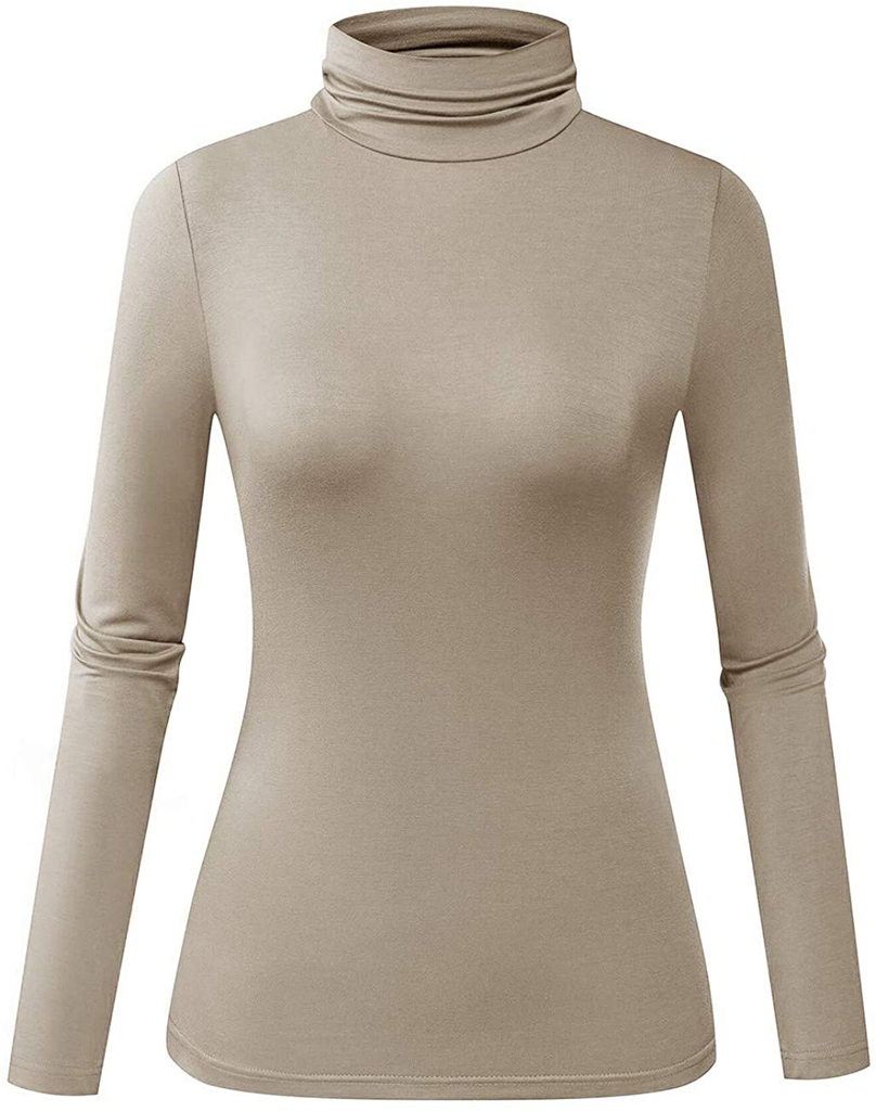 Herou Women's Long Sleeve Lightweight Soft Pullover Turtleneck Tops Shirts