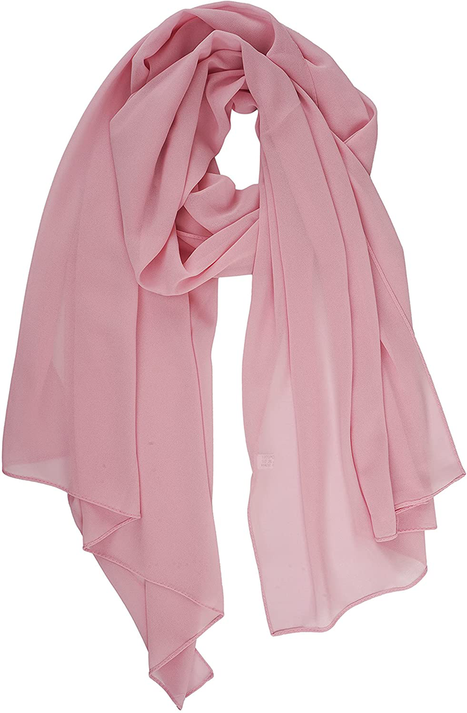 YOUR SMILE for Women Lightweight Breathable Solid Color Soft Chiffon Long Fashion Scarves Sun-Proof Shawls Wrap
