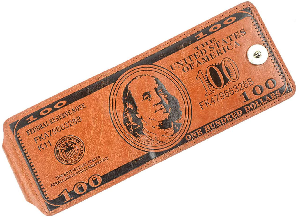 POPUCT New Men's US Dollar Bill Money Bifold Wallet(Brown-Small)