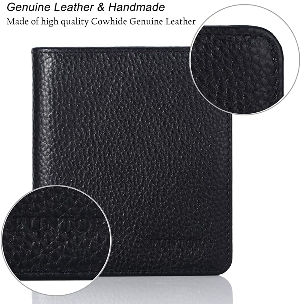 FUNTOR Small Wallets for Women, Ladies Small Compact Bifold Pocket RFID Blocking Genuine Leather Wallet for Women