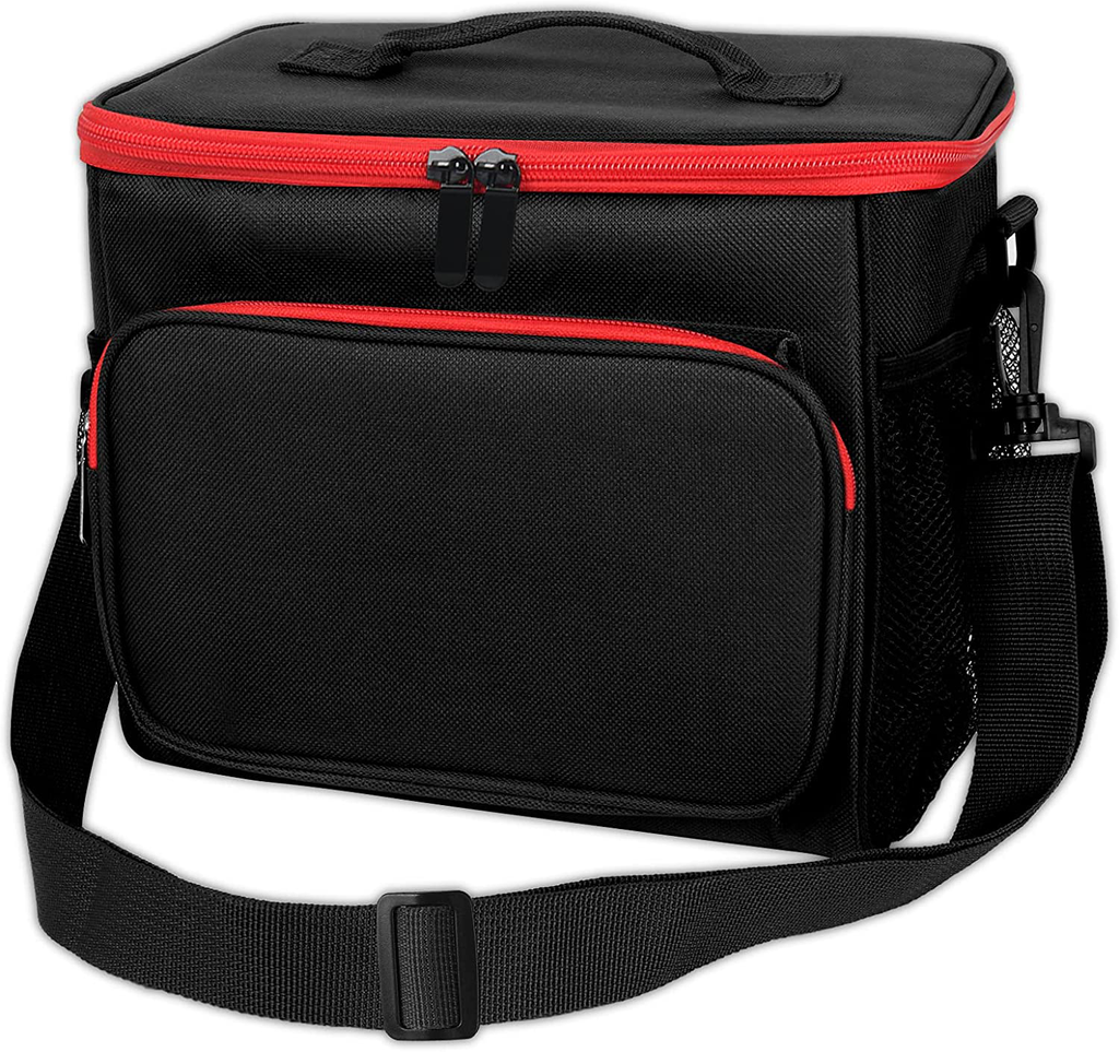 10L Lunch Bag - Insulated Lunch Bag for Men & Women, Adult Lunch Boxes for Men Heavy Duty with Adjustable Shoulder Strap, Reusable Fleakproof Lunch Box for Office School Picnic Beach (black)